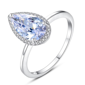 CZCITY – bague de mariage en argent 925, nouvelle mode de luxe unique en forme de goutte d'eau, pierre de cristal CZ, Design - Product Image 1