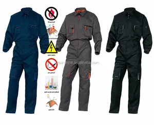 Mono de poliéster para hombre, ropa de trabajo europea con múltiples bolsillos