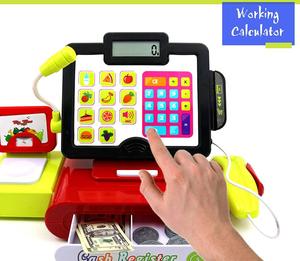 Juego de <span class=keywords><strong>caja</strong></span> <span class=keywords><strong>registradora</strong></span> con comida de simulación, dinero, luces y sonidos - Product Image 2