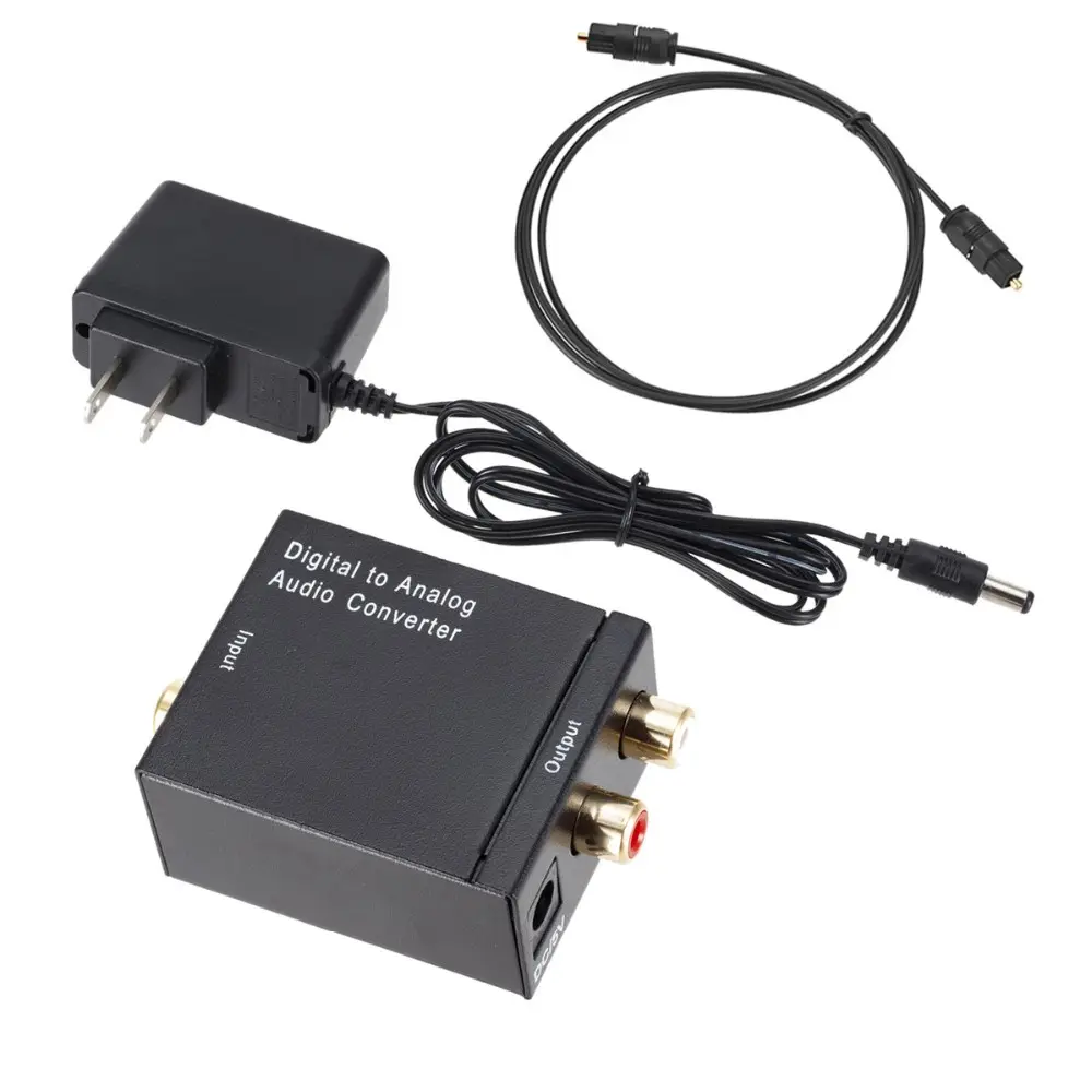 Dijital optik koaksiyel Toslink sinyal Analog ses dönüştürücü adaptör RCA dijital Analog ses dönüştürücü