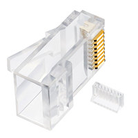 CNCOB UTP مطلية بالذهب 2 قطع دعوى CAT5E CAT6 RJ45 موصل مقبس تركيبي 8P8C تجعيد نهاية ل إيثرنت كابل