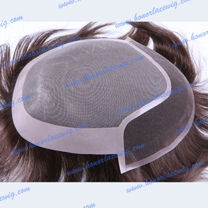 <span class=keywords><strong>HT21</strong></span>กลางสีน้ำตาลสี#3ฟรีสไตล์โมโนลูกไม้NPU 1/4 "ขอบ#64ฐานลูกไม้สามารถเลือกวิกผู้ชาย100%อินเดียมนุษย์remyผม - Product Image 5