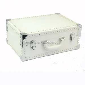 Custom PVC Leather PU Storage Box Container Case with Handle Suitcases