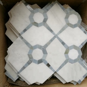 Mosaïque <span class=keywords><strong>de</strong></span> marbre <span class=keywords><strong>bleu</strong></span>, carreaux <span class=keywords><strong>et</strong></span> marbre <span class=keywords><strong>blanc</strong></span>, lune - Product Image 2
