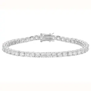 LOZRUNVE Distribuidor Mayorista Jewellery 925 Silver Rhodium White CZ Stone Tennis Bracelet