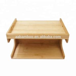 <strong>Bamboo</strong> Double Layer Bunk <strong>Bedside</strong> Shelf / <strong>Table</strong> / Nightstands / Caddy Tray - Product Image 3