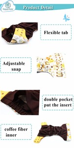 <strong>Cloth</strong> <strong>Diaper</strong> with Flexible Tab Reusable Baby Nappy Happy Flute OS Coffee <strong>Fiber</strong> Inner Washable Baby 1 Pack Fit 5-38 Pounds - Product Image 6