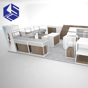 Commercio all'ingrosso chiosco di vetro <span class=keywords><strong>Design</strong></span> orologio in legno Display banconi vetrina per il centro commerciale - Product Image 3