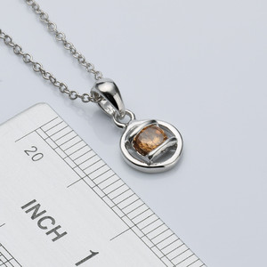<span class=keywords><strong>Blanc</strong></span> <span class=keywords><strong>or</strong></span> plaqué AAA Cubique Zircone <span class=keywords><strong>Solitaire</strong></span> Pendentif Rolo Chaîne Collier mode bijoux pour femmes - Product Image 2