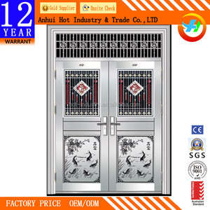 セキュリティドアデザインスチールドアメインルームダブルリーフステンレス钢 - Product Image 4