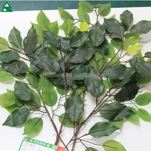 Wholesale Plastic artificial ficus leaves,fake banyan leaves artificial