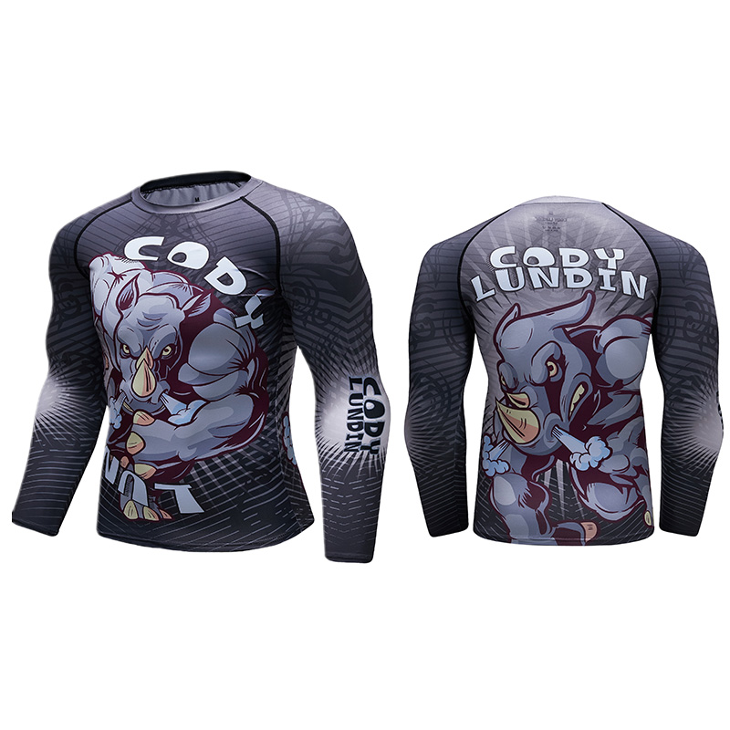 Men workout clothing sublimation mma rashguard bjj