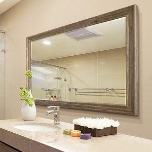 Moderne Decoratie Omlijst Bad Spiegels Muur Zwarte Houten Frame Badkamer Spiegel