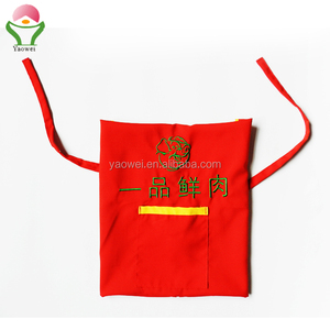 2026 <span class=keywords><strong>Delantal</strong></span> de trabajador bordado de polialgodón rojo <span class=keywords><strong>gabardina</strong></span> personalizado promocional - Product Image 3