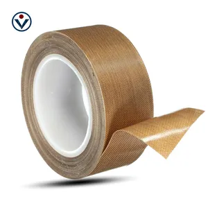 High Temperature Ptfe Coated Adhesive Tape 0.08mm thick ptfe Tape Fiberglass fabric cloth tape