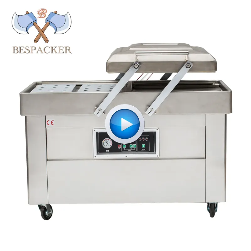 Bespacker DZ400/2SB Industrial automatic double chamber vacuum bag packing packaging sealing sealer machine for food