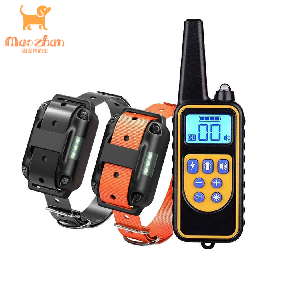 880 Waterdichte Oplaadbare Elektrische Elektronische Shock Trillingen Voice Pet Dog Training Collar met Afstandsbediening