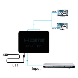 Mini Ultra-mince 4K <span class=keywords><strong>HDMI</strong></span> <span class=keywords><strong>Splitter</strong></span> 1 in 2 out <span class=keywords><strong>HDMI</strong></span> <span class=keywords><strong>Splitter</strong></span> 1X2 Dual Display 2 Port Hub Repeater Amplifier For PS5 PS4 Apple TV...
