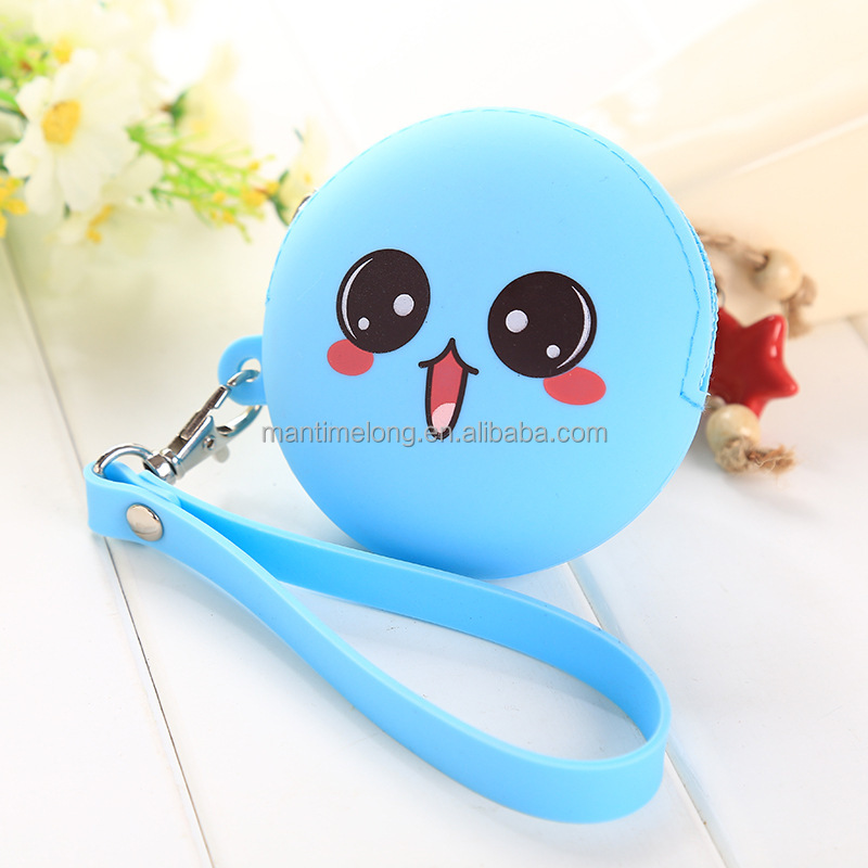 Mini Portefeuille En Silicone Mignon Avec Dragonne - Porte-monnaie Enfant Pour Pièces, écouteurs, Cadeau Fille Garçon (Bleu) - 2