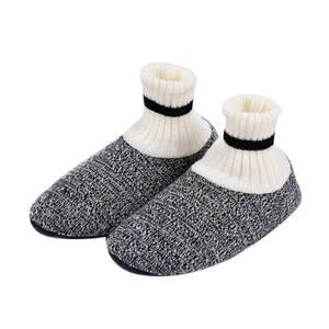 Chaussettes <span class=keywords><strong>Mocassin</strong></span> Tricotées pour <span class=keywords><strong>Homme</strong></span>-Chaussettes Pantoufles de Couleur Unie avec Poignets Tubulaires - Product Image 2