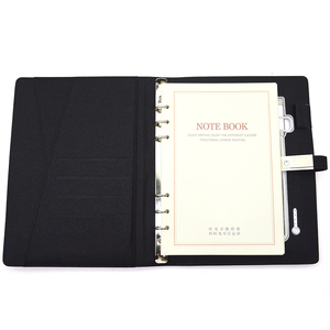 2019 Luz de encargo Logotipo de cuero suave de la pu cuaderno de tapa dura con banco de potencia y USB - Product Image 6