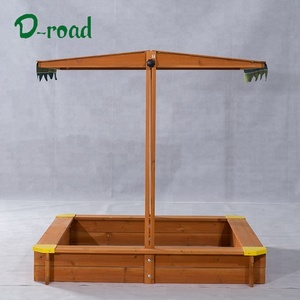 أطفال ملعب حديقة sandpit خشبي مع غطاء أخضر - Product Image 6
