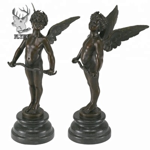 تمثال برونزي بفيونكة من <span class=keywords><strong>Cherub</strong></span> cupid لتزيين المنزل - Product Image 5