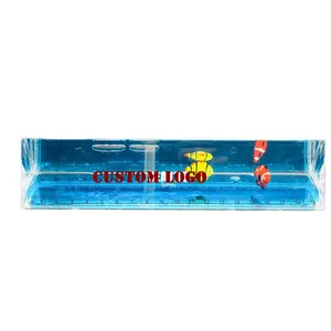 Plastic Acrylic Liquid Oil Triangle Scale Ruler with 3D Clown Fish Floater