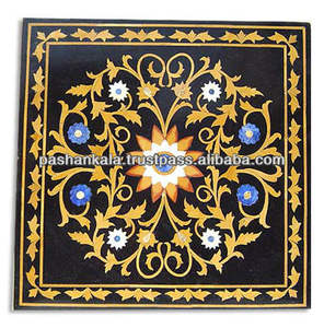 โต๊ะรับประทานอาหารฝังหินสี่เหลี่ยมสีดำเฉพาะส่วนบน - Product Image 1