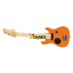2023 atacado guitarra para crianças, alta qualidade crianças guitarra brinquedo de madeira, barato crianças madeira brinquedo guitarra W07H004