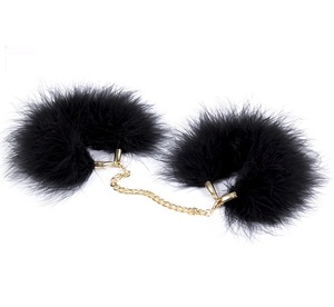Adult Fetish Feather Hand Cuffs Wrist Cuffs With <strong>Chain</strong> for BDSM Bondage <strong>Restraint</strong> Sex Play - Product Image 1