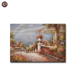 Tableau mural en couteau à palette sur toile, paysage marin méditerranéen bien peint, art côtier italien, peintures à l'huile de paysage - Product Image 3