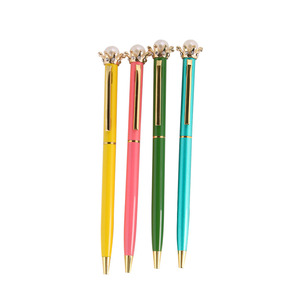 colorida corona perla logotipo personalizado promocional lápiz bolígrafo <span class=keywords><strong>de</strong></span> <span class=keywords><strong>metal</strong></span> pluma <span class=keywords><strong>de</strong></span> bola <span class=keywords><strong>de</strong></span> <span class=keywords><strong>metal</strong></span> pluma - Product Image 2