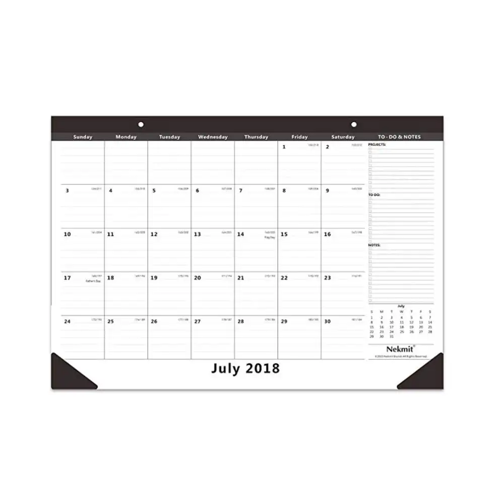 Hot Verkoop 2019 Jaarlijkse Maandelijkse Bureaublad Kalender 22 ''X 17'' Wandplanner Lederen Hoektafel Planner Kalender Afdrukken