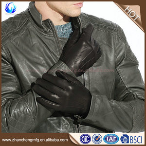 Gants en cuir de qualité B noirs doublés de <span class=keywords><strong>laine</strong></span> d'hiver classiques pour hommes grossistes - Product Image 2