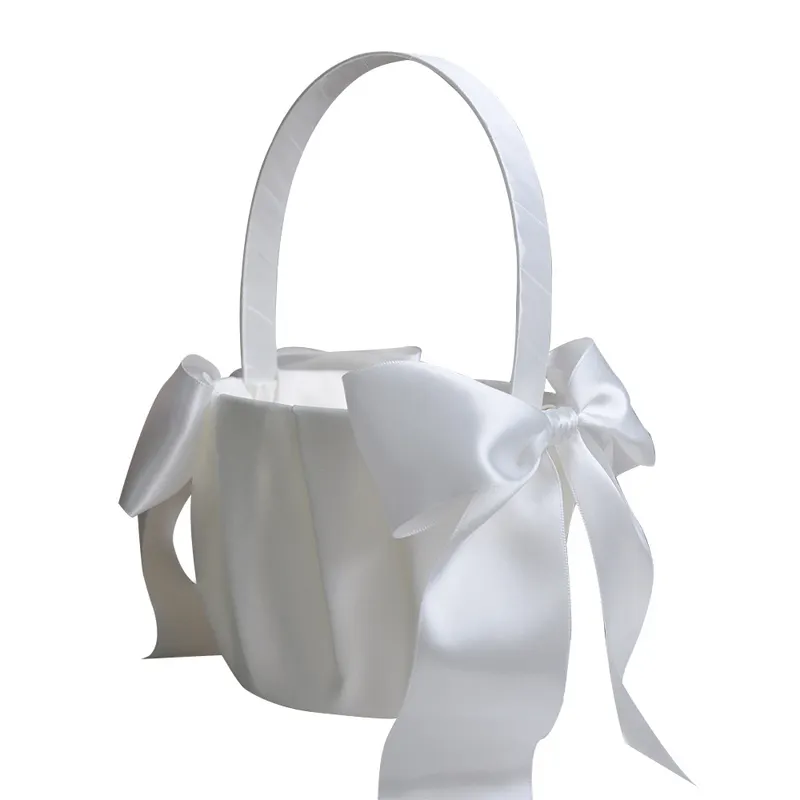 H02 handmade Wedding Party Decoration Bow wedding supplies bridal flower girl basket