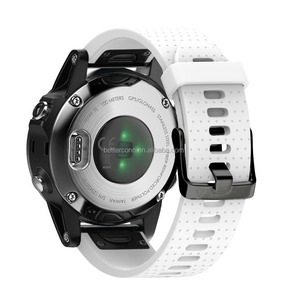 Bracelet de montre 20MM pour <span class=keywords><strong>Garmin</strong></span> <span class=keywords><strong>Fenix</strong></span> <span class=keywords><strong>5S</strong></span> <span class=keywords><strong>Plus</strong></span>/6S Bracelet de remplacement à boucle noire Bracelet de sport en silicone à dégagement rapide et à ajustement facile - Product Image 2