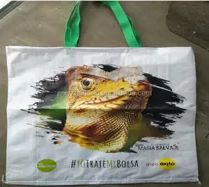 西班牙智利哥伦比亚美国阿联酋迪拜澳大利亚尼日利亚 pp 编织超市购物袋与缝纫手柄