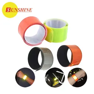 CE EN13356 reflective slap wrap wrist band printed reflective armband for promotion gifts