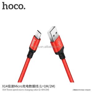 HOCO X14 Mikro USB Veri Kablosu Şarj 1 m evrensel şarj dayanıklı hızlı şarj DC5V 2.4A renkli kordon emaye tel adaptör