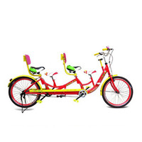 Bicicleta Surrey para 3 Personas con 3 Asientos, Gran Oferta para Alquiler/Venta al por Mayor para Turismo/Tándem de 3 Asientos