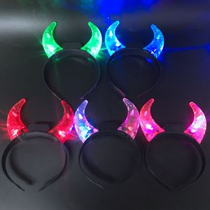 Bandeau lumineux à LED coloré, style Halloween, personnalisé, cornes - Product Image 1