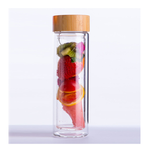 Bouteille d'eau sport en <span class=keywords><strong>verre</strong></span> de haute qualité avec manchon en silicone, 450 ml et 500 ml, prix de gros abordable - Product Image 2