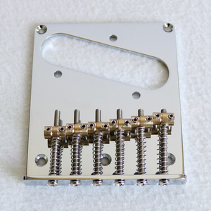 Puente para Guitarra Eléctrica TLB013, <span class=keywords><strong>Base</strong></span> de Acero 80x97mm, Selletas de Latón Vintage, Componentes de Hierro, Acabado Cromado Pulido, Metal Duradero 54mm - Product Image 2