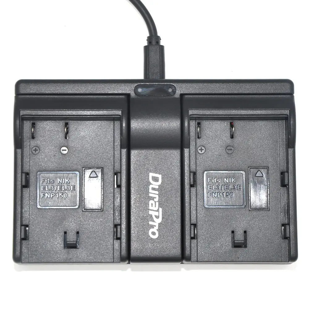 DuraPro USB Dual Channel Charger untuk Nikon EN-EL3e ENEL3E EN EL3E EN-EL3 baterai dan D30 D50 D70 D80 D90 D100 D200 D300 D300S