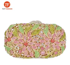 Crystal Rhinestone Clutch Purse Multi Florals Evening Bag for Formal Party Wholesales from China OEM Factory