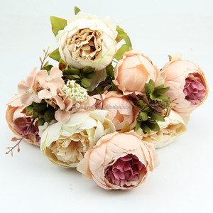 Fleurs en tissu de pivoine vintage à 10 têtes, fabrication artisanale en Chine - Product Image 4