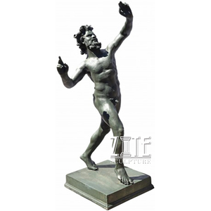 Escultura Danzante de <span class=keywords><strong>Fauno</strong></span> en Bronce Antiguo - Product Image 3
