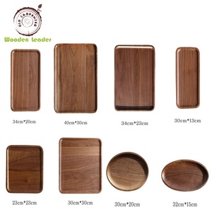 Wholesale Black Walnut Home Use Light Customized Acacia <strong>BBQ</strong> <strong>Wood</strong> Breakfast Bread Snack <strong>Plate</strong> Dinner <strong>Plates</strong>