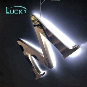 Thiết kế mới phổ biến nhất vàng kim loại bảng chữ cái ánh sáng lên thư với backlit - Product Image 3